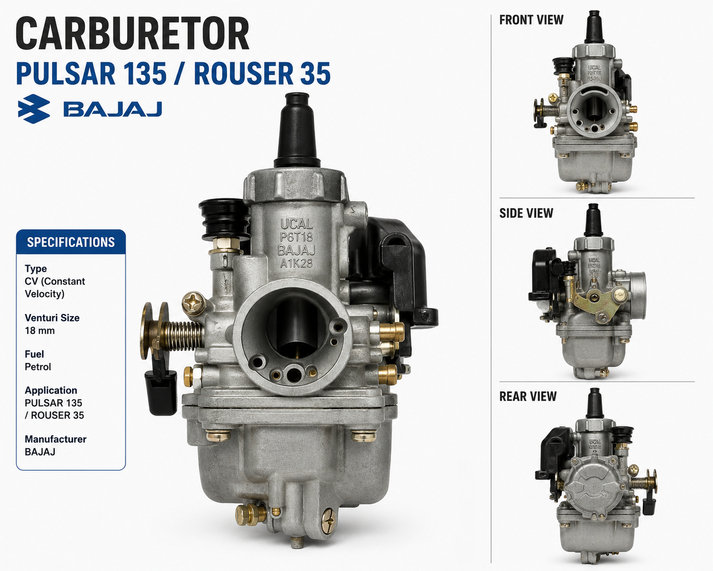 Carburetor of PULSAR 135 / Rouser 35 Bajaj