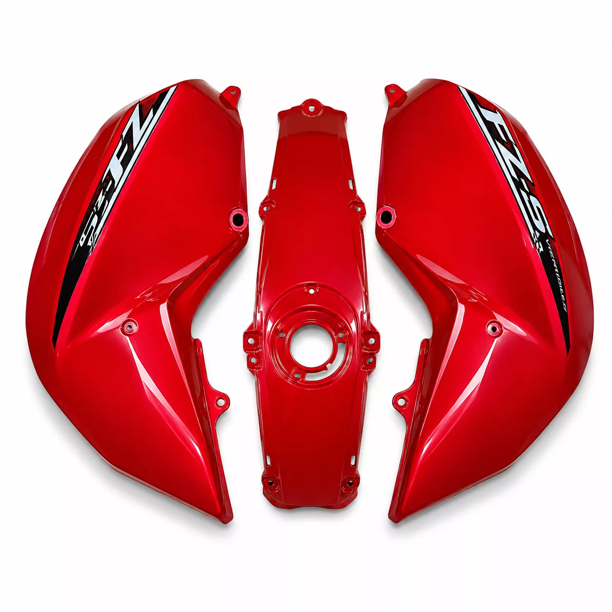 Eauto Tank Cover with Graphics for Yamaha FZ-S V2.0 - Red - Set of 3